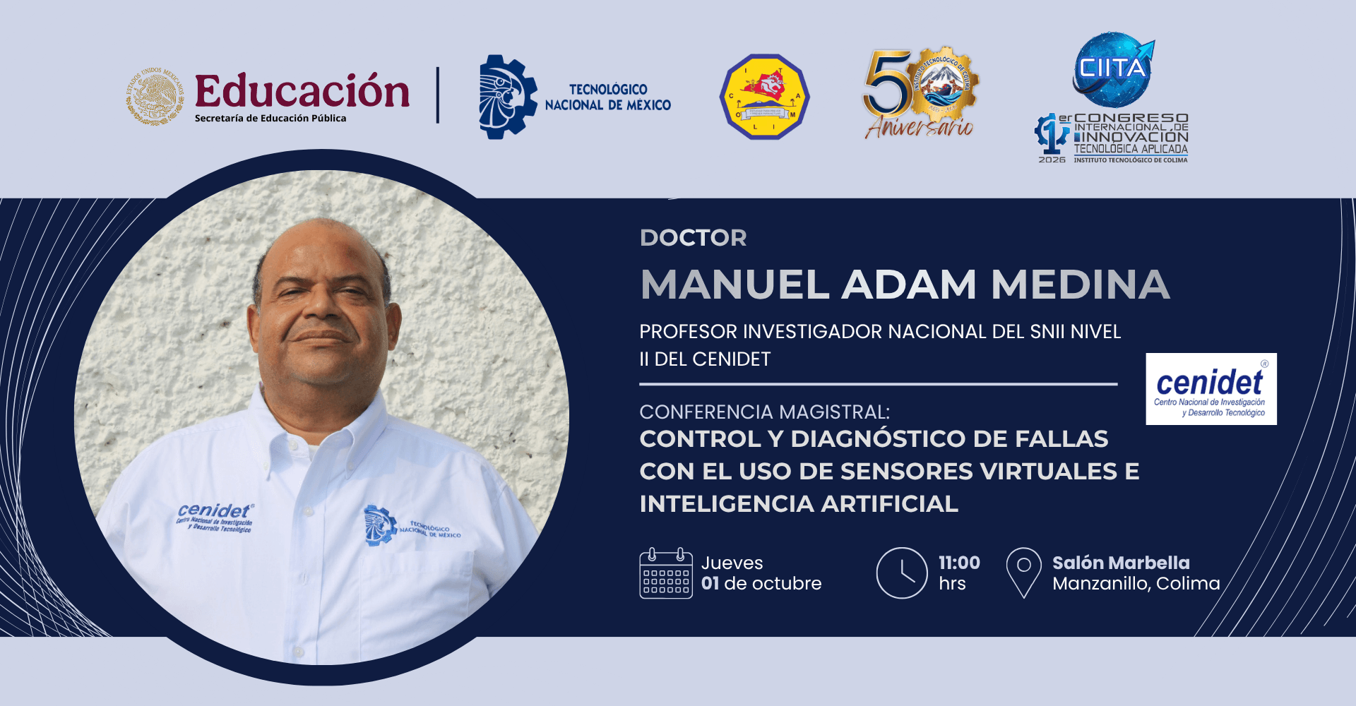 Banner de la conferencia 1, Jueves 1 de octubre