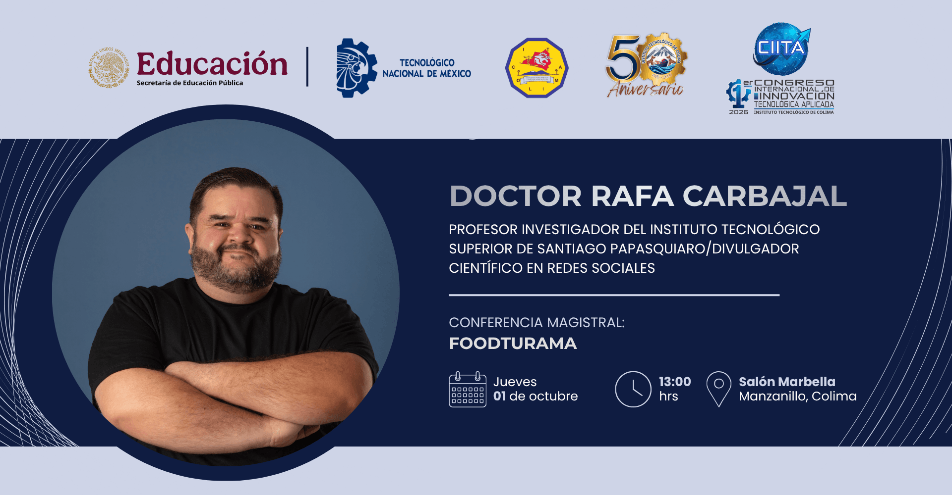 Banner de la conferencia 3, Jueves 1 de octubre