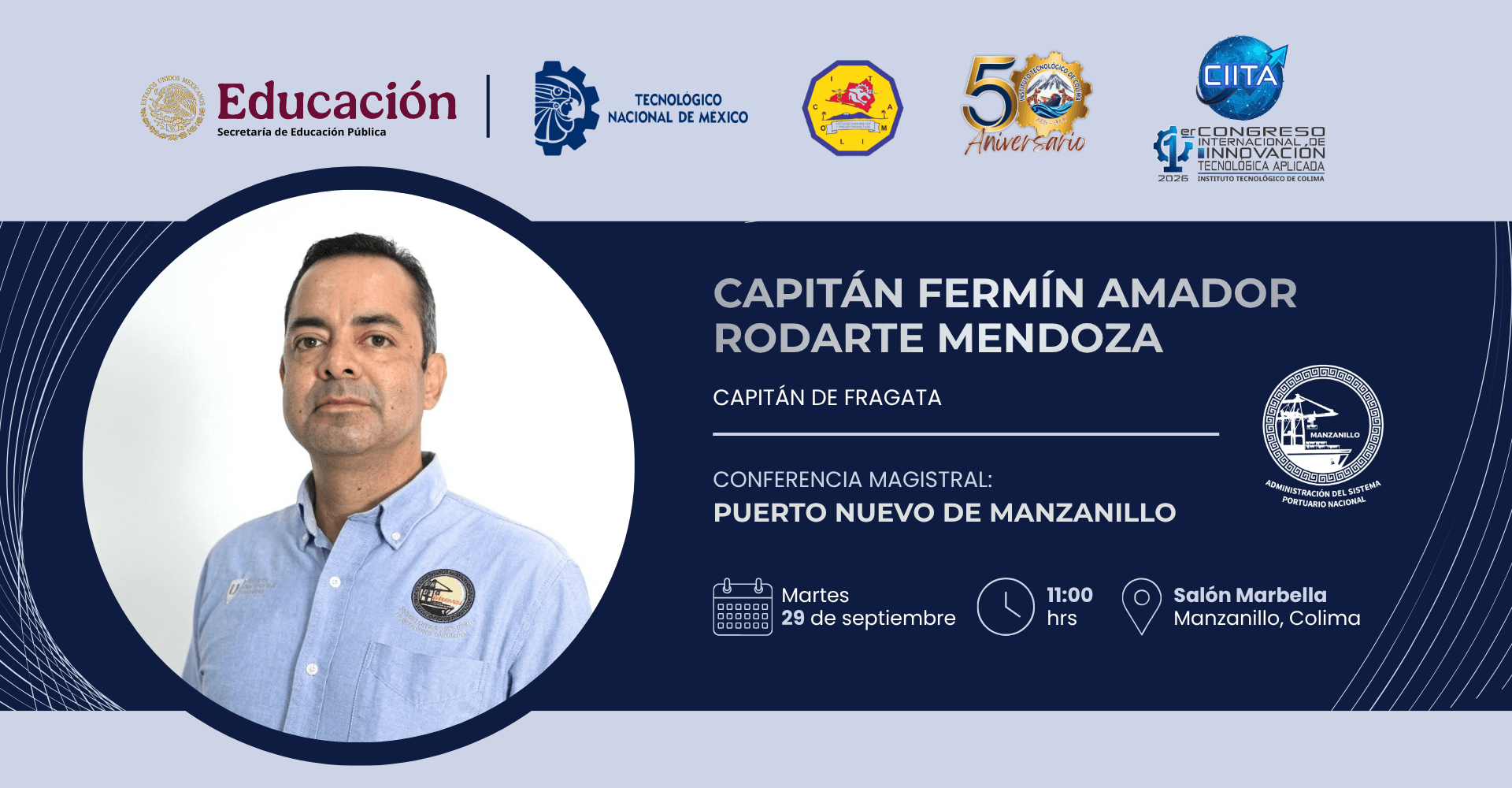 Banner de la conferencia 1, Martes 29 de septiembre