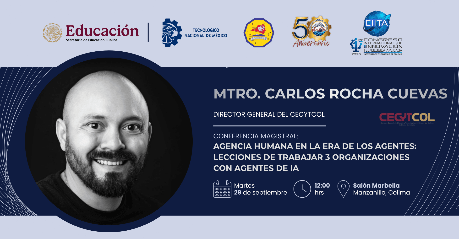 Banner de la conferencia 2, Martes 29 de septiembre