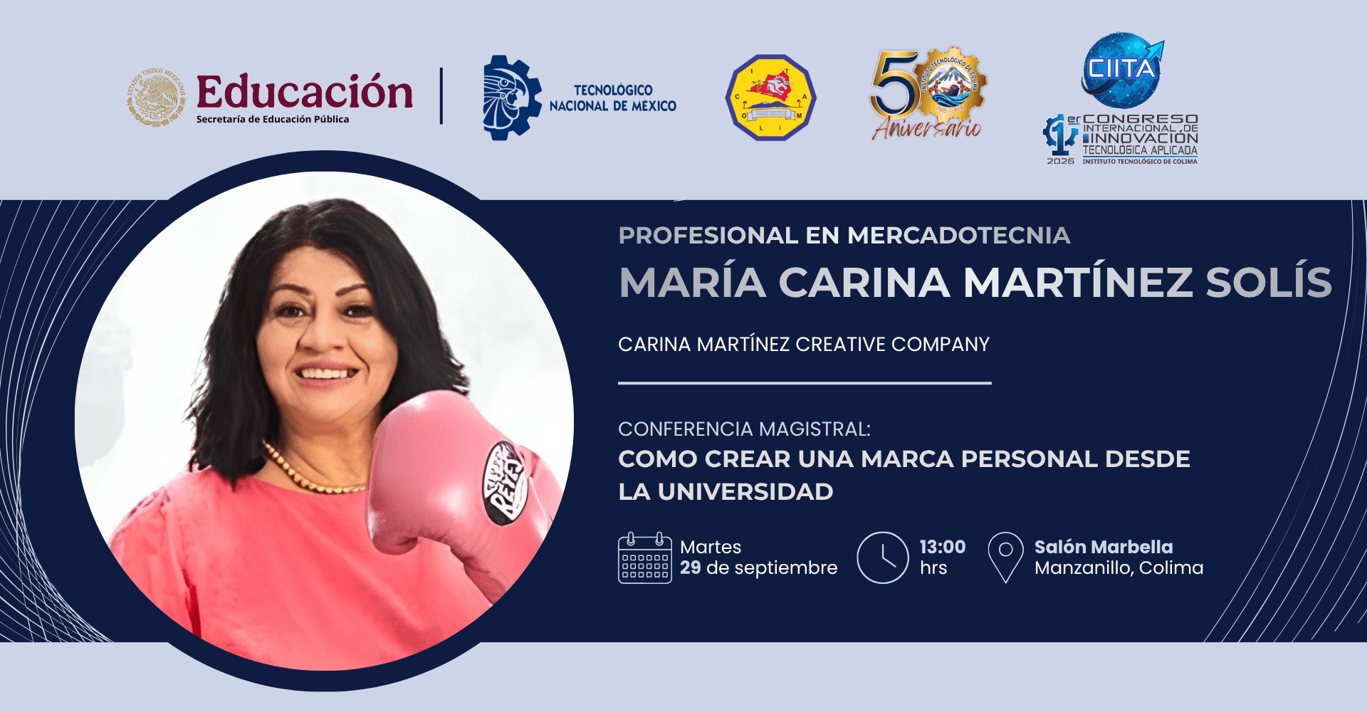 Banner de la conferencia 3, Martes 29 de septiembre