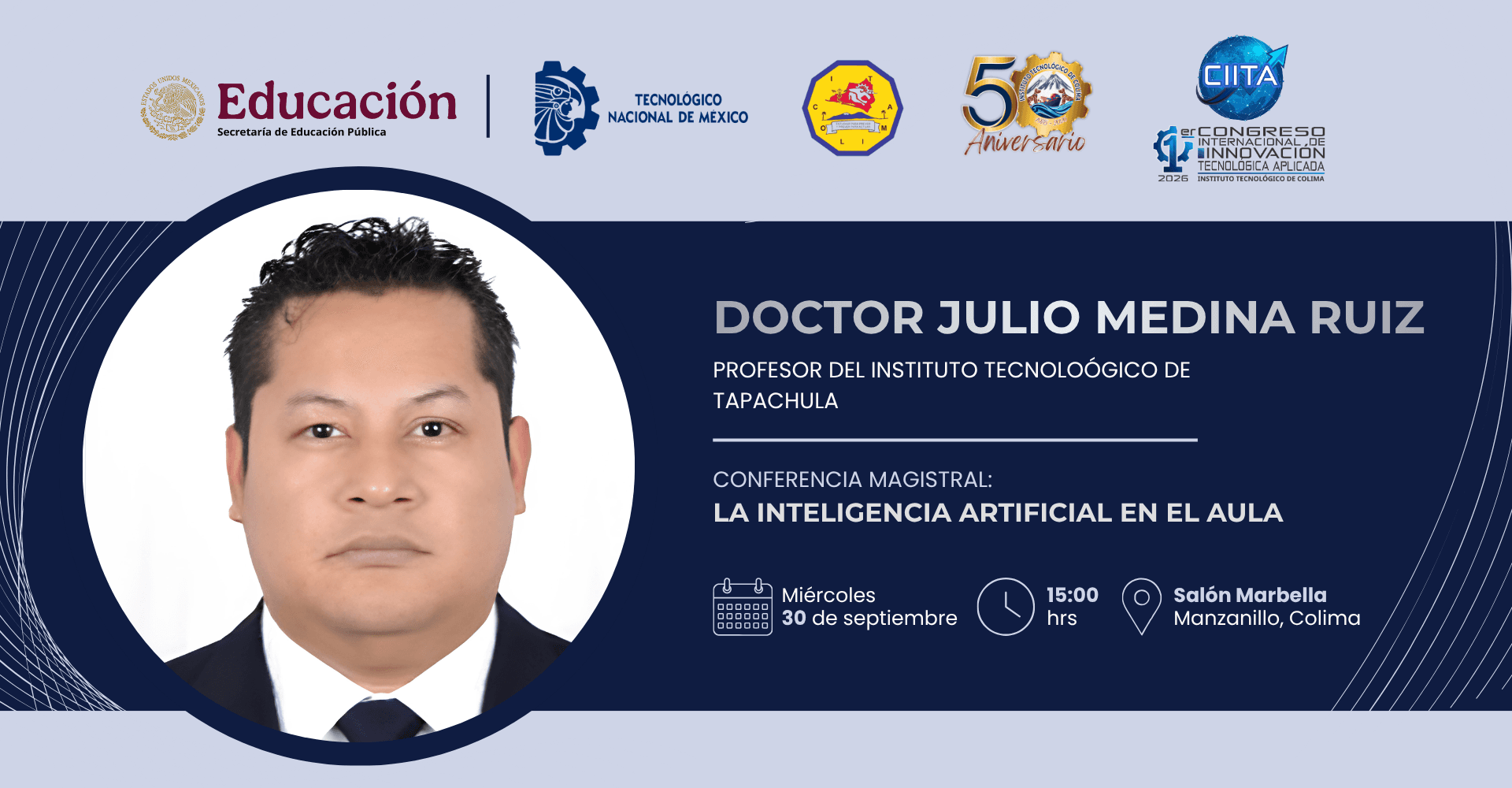 Banner de la conferencia 4, Miércoles 30 de septiembre